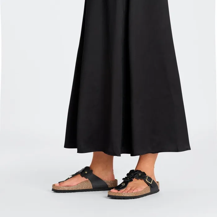 Women Birkenstock Thong Gizeh Flower Black