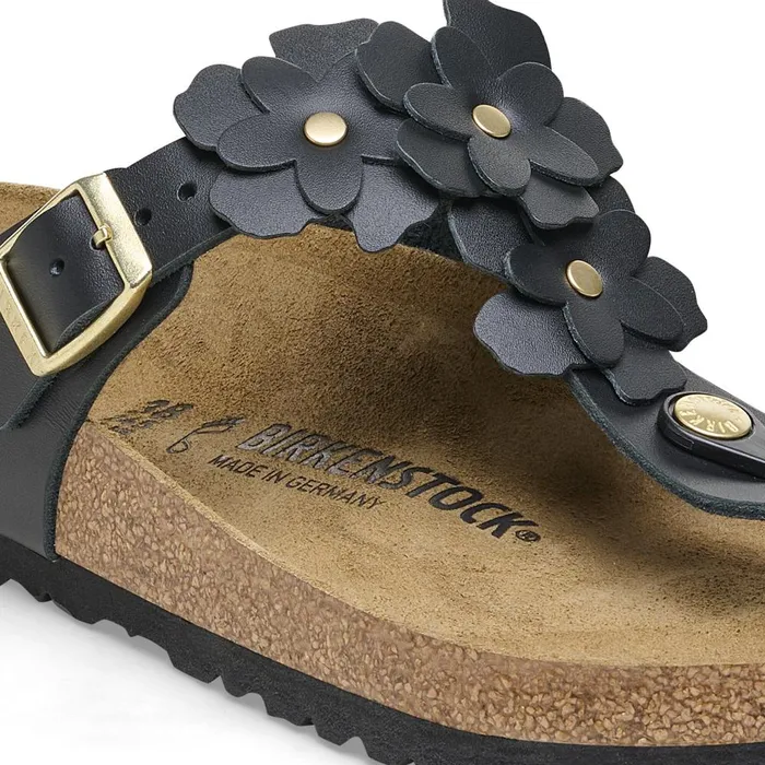 Women Birkenstock Thong Gizeh Flower Black