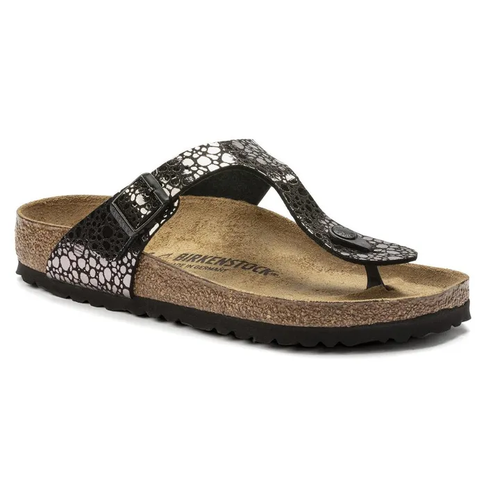Women Birkenstock Thong Gizeh Metallic Stones Black