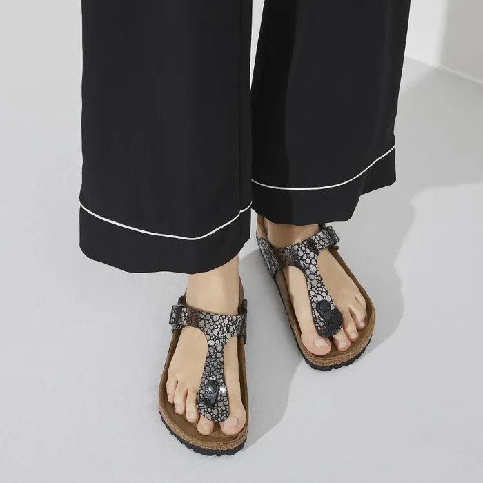 Women Birkenstock Thong Gizeh Metallic Stones Black