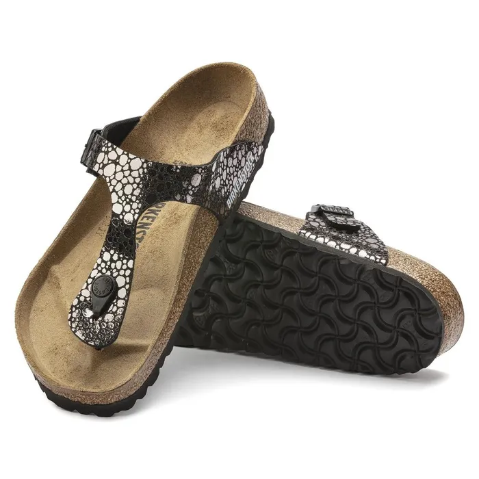 Women Birkenstock Thong Gizeh Metallic Stones Black