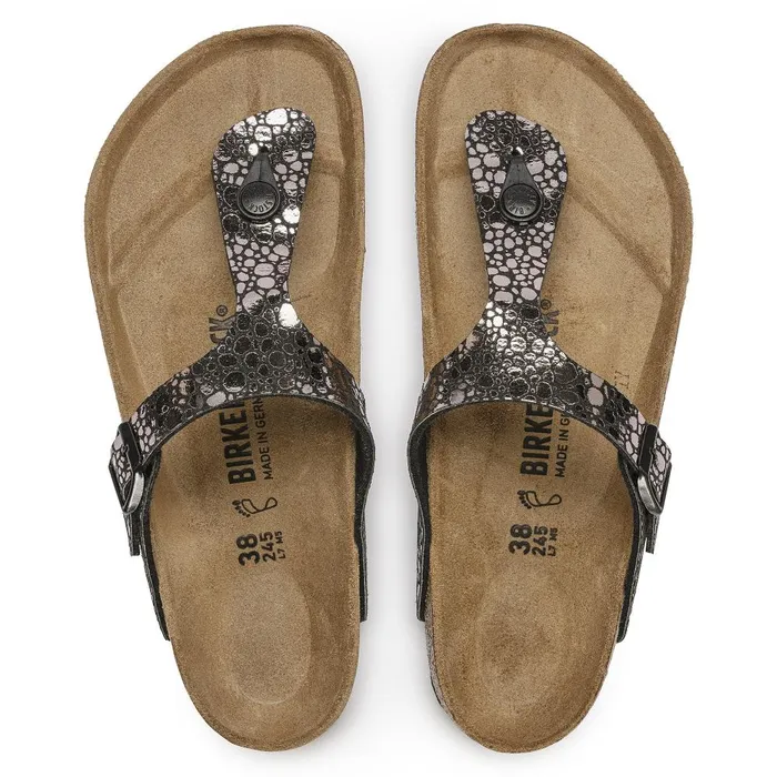 Women Birkenstock Thong Gizeh Metallic Stones Black