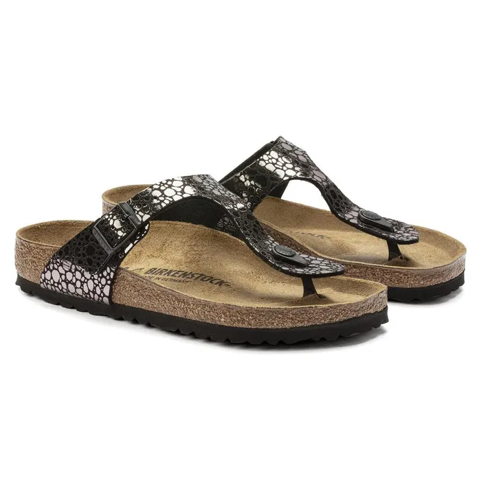 Women Birkenstock Thong Gizeh Metallic Stones Black