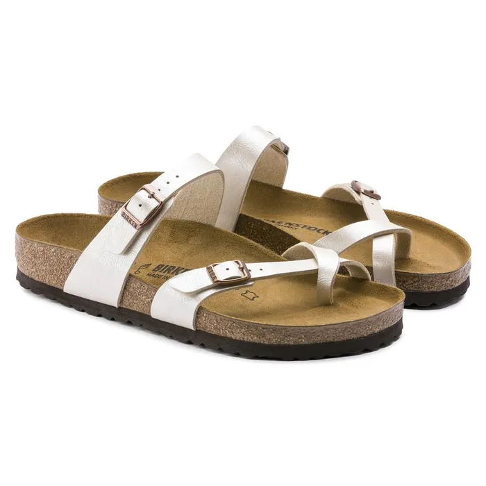 Women Birkenstock Thong Mayari Graceful Pearl White