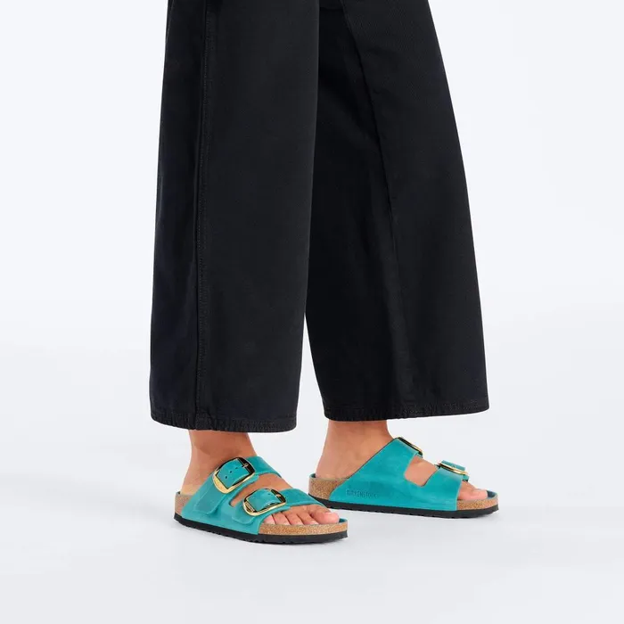 Women Birkenstock TwoStrap Arizona Big Buckle Biscay Bay