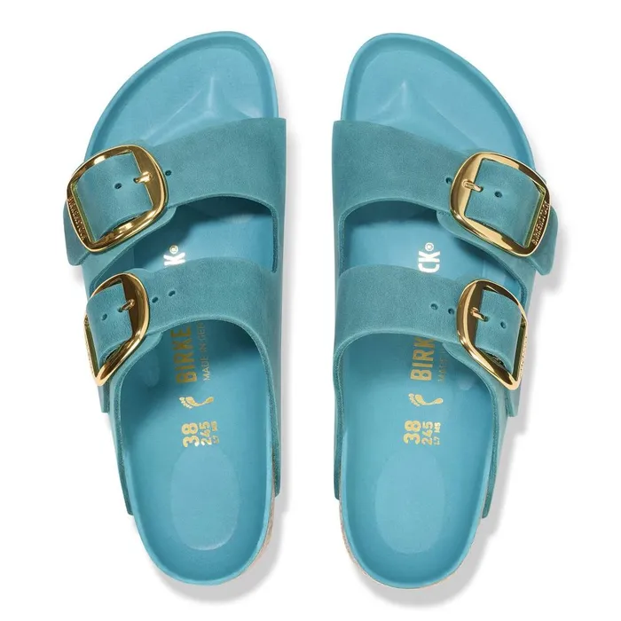 Women Birkenstock TwoStrap Arizona Big Buckle Biscay Bay