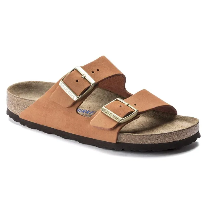 Women Birkenstock TwoStrap Arizona Soft Footbed Pecan