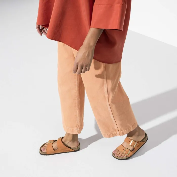 Women Birkenstock TwoStrap Arizona Soft Footbed Pecan