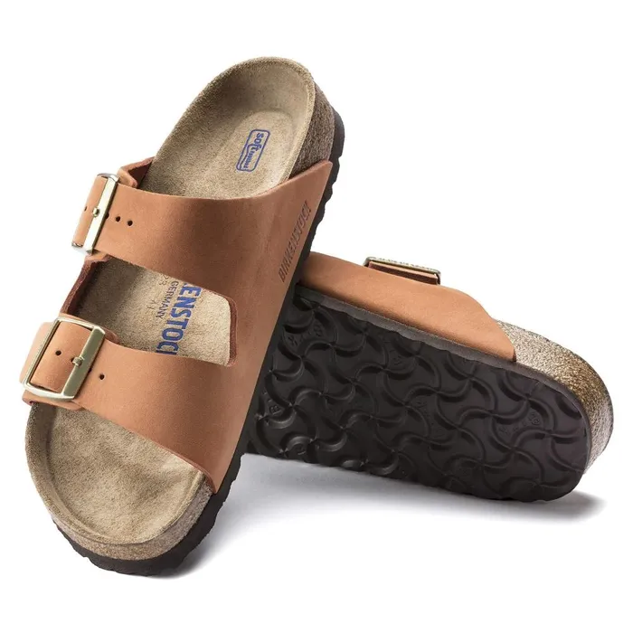 Women Birkenstock TwoStrap Arizona Soft Footbed Pecan