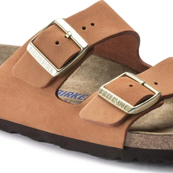 Women Birkenstock TwoStrap Arizona Soft Footbed Pecan