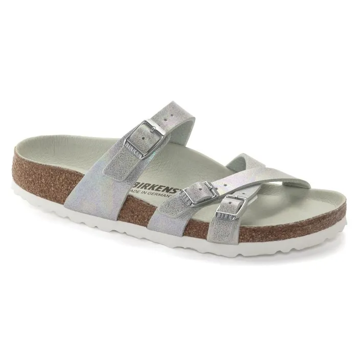 Women Birkenstock TwoStrap Franca Vegan Iridescent Matcha