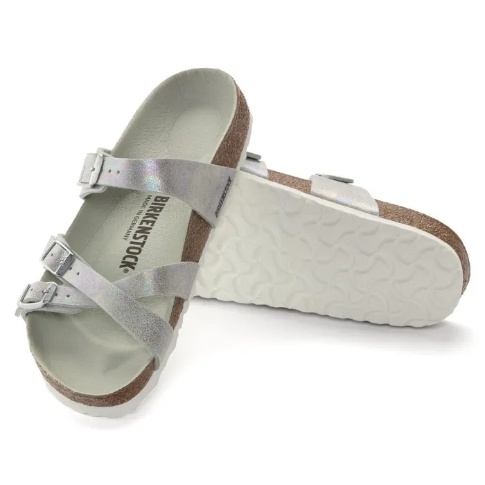 Women Birkenstock TwoStrap Franca Vegan Iridescent Matcha