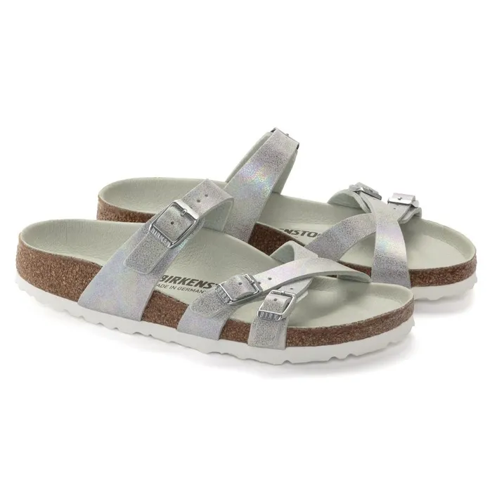Women Birkenstock TwoStrap Franca Vegan Iridescent Matcha