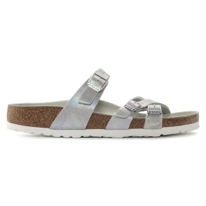 Women Birkenstock TwoStrap Franca Vegan Iridescent Matcha