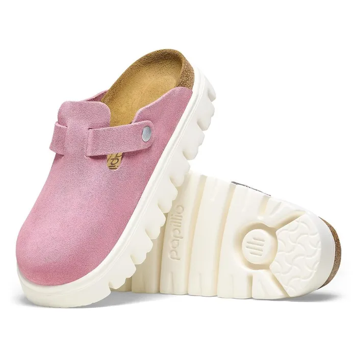 Women Birkenstock Wedges and Platforms Boston Chunky Candy Pink