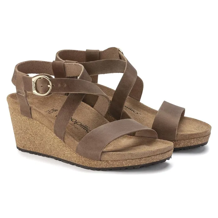 Women Birkenstock Wedges and Platforms Sibyl RingBuckle Cognac