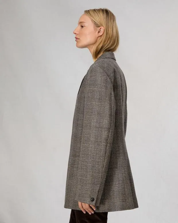 Women Blazers and Vests Rag and Bone Lainey Plaid Blazer Brown Plaid