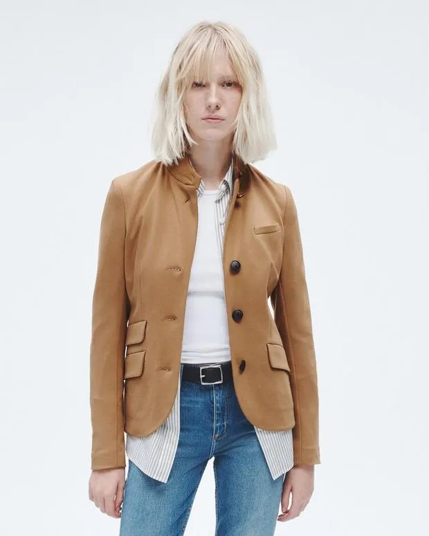Women Blazers and Vests Rag and Bone Slade Ponte Blazer Camel