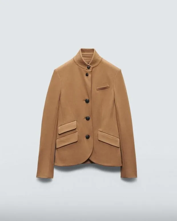 Women Blazers and Vests Rag and Bone Slade Ponte Blazer Camel