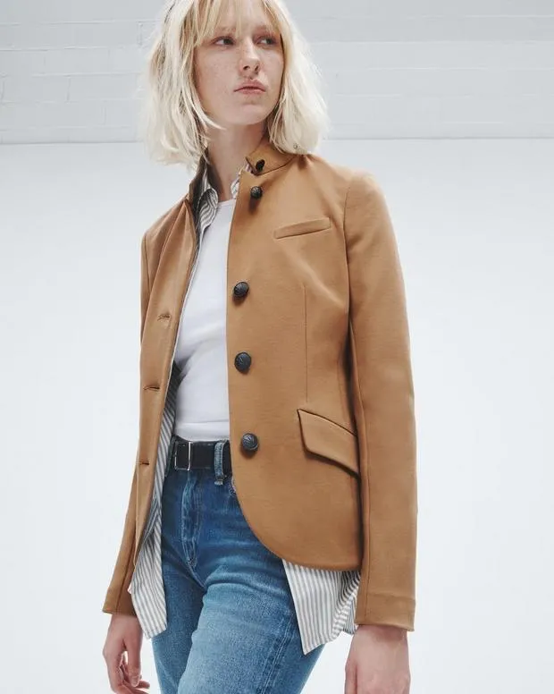 Women Blazers and Vests Rag and Bone Slade Ponte Blazer Camel