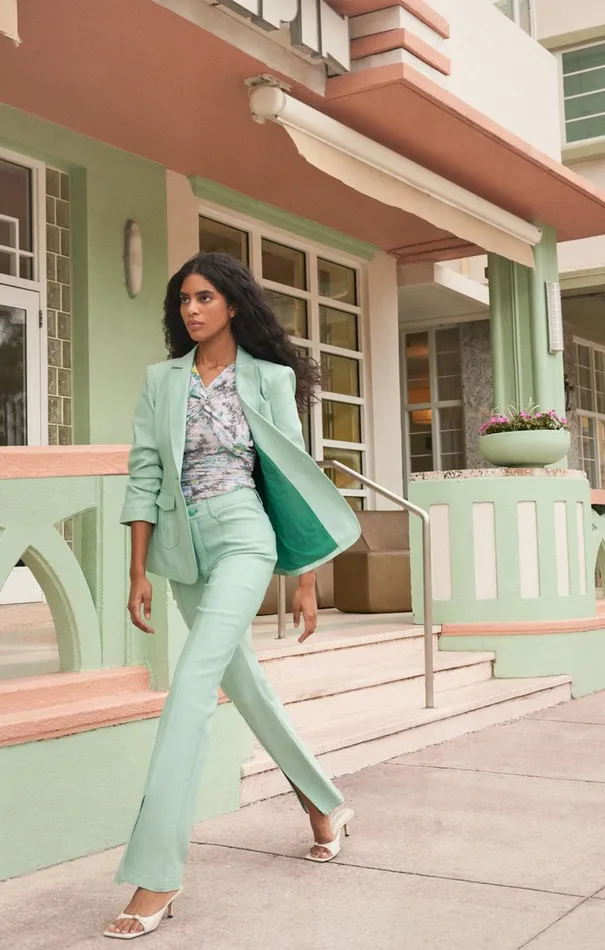 Women Blazers Cinq Sept Louisa Jacket Light Marine Green