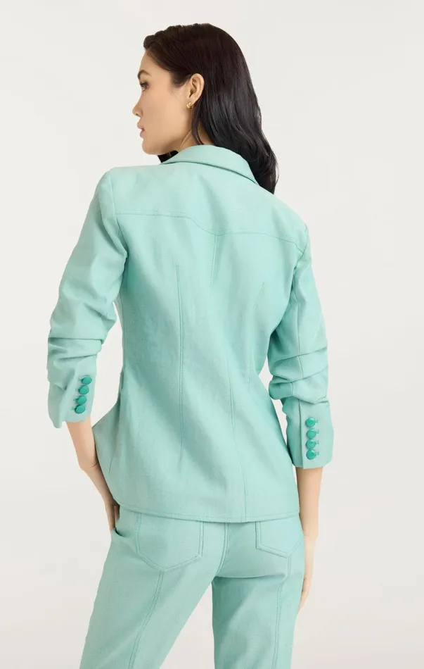 Women Blazers Cinq Sept Louisa Jacket Light Marine Green