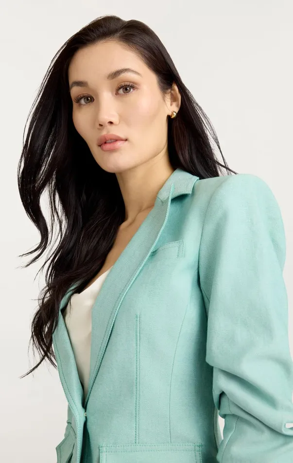 Women Blazers Cinq Sept Louisa Jacket Light Marine Green