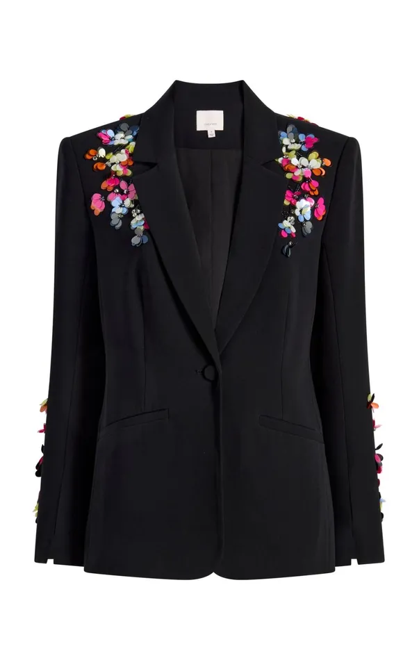 Women Blazers Cinq Sept Paillette Vines Cheyenne Blazer Blackmulti