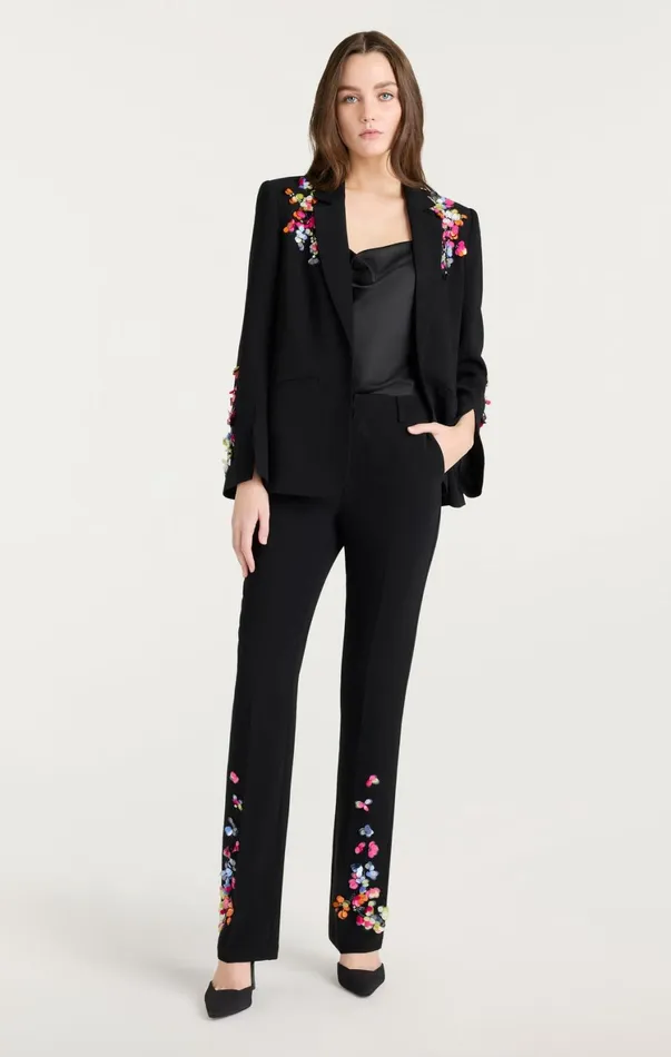 Women Blazers Cinq Sept Paillette Vines Cheyenne Blazer Blackmulti