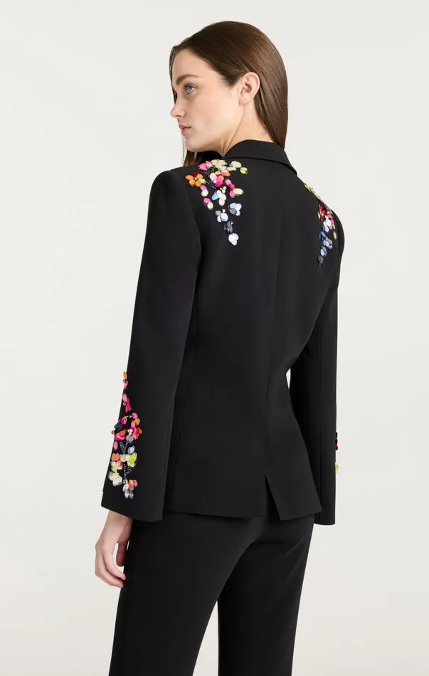 Women Blazers Cinq Sept Paillette Vines Cheyenne Blazer Blackmulti