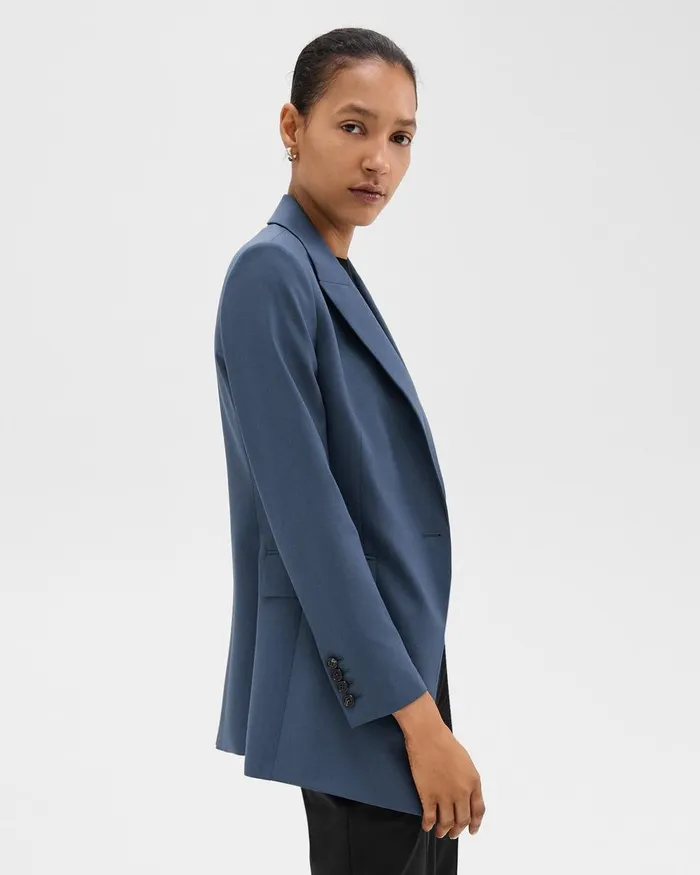 Women Blazers Jackets Theory Etiennette Blazer In Good Wool Ash Blue