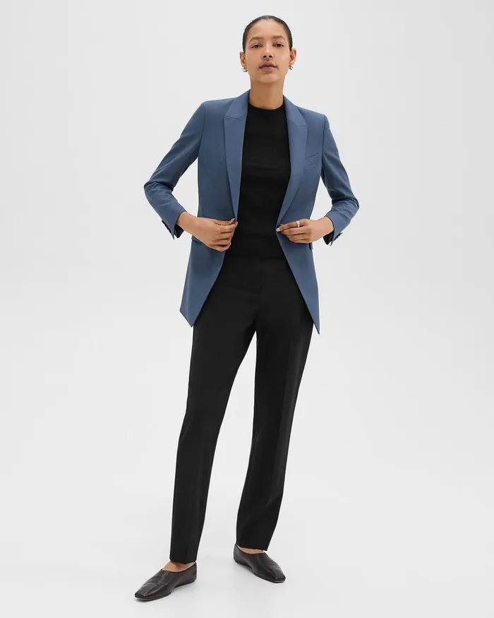 Women Blazers Jackets Theory Etiennette Blazer In Good Wool Ash Blue