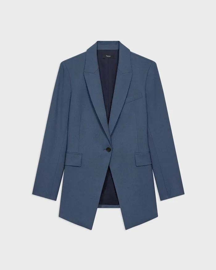 Women Blazers Jackets Theory Etiennette Blazer In Good Wool Ash Blue