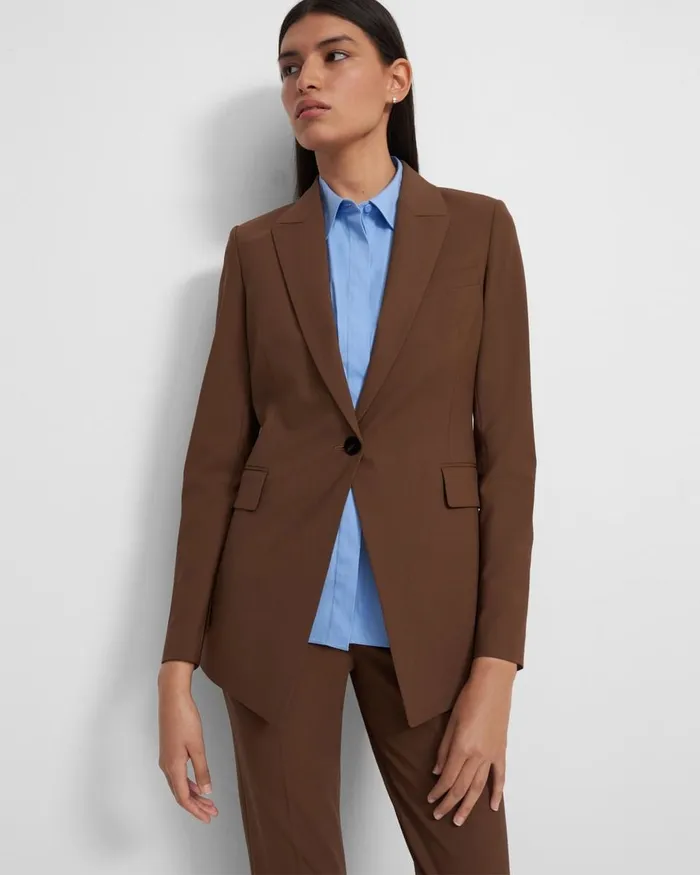 Women Blazers Jackets Theory Etiennette Blazer In Good Wool Russet