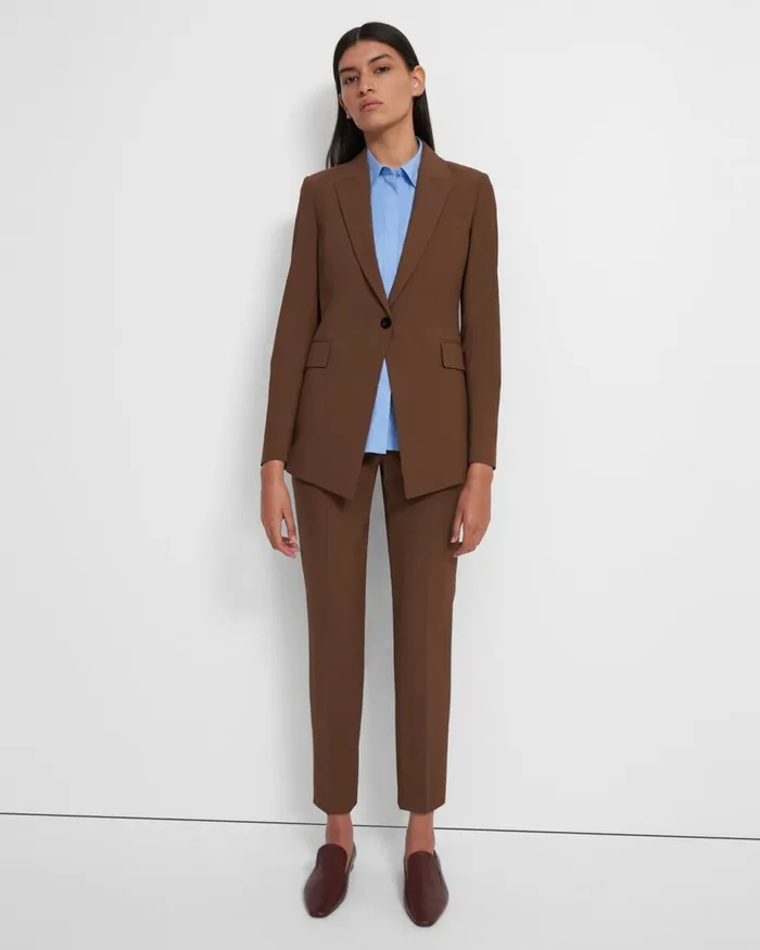 Women Blazers Jackets Theory Etiennette Blazer In Good Wool Russet