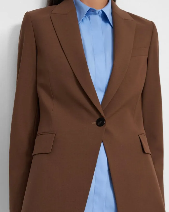 Women Blazers Jackets Theory Etiennette Blazer In Good Wool Russet