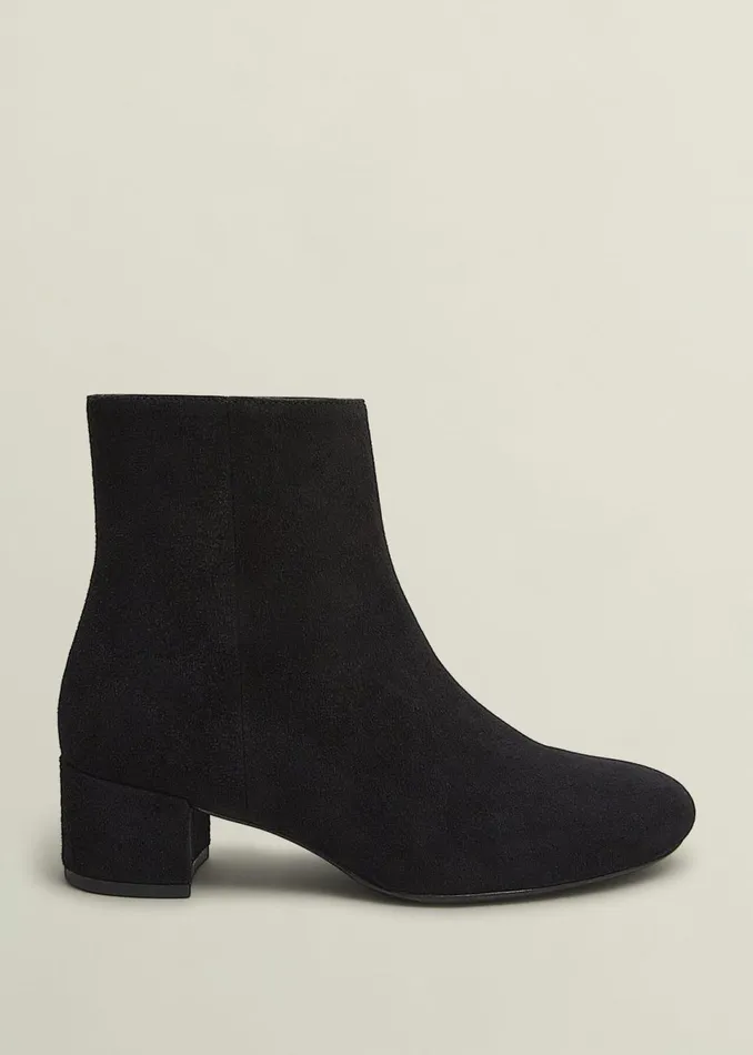 Women Boots Hobbs Evelyn Suede Ankle Boots Black