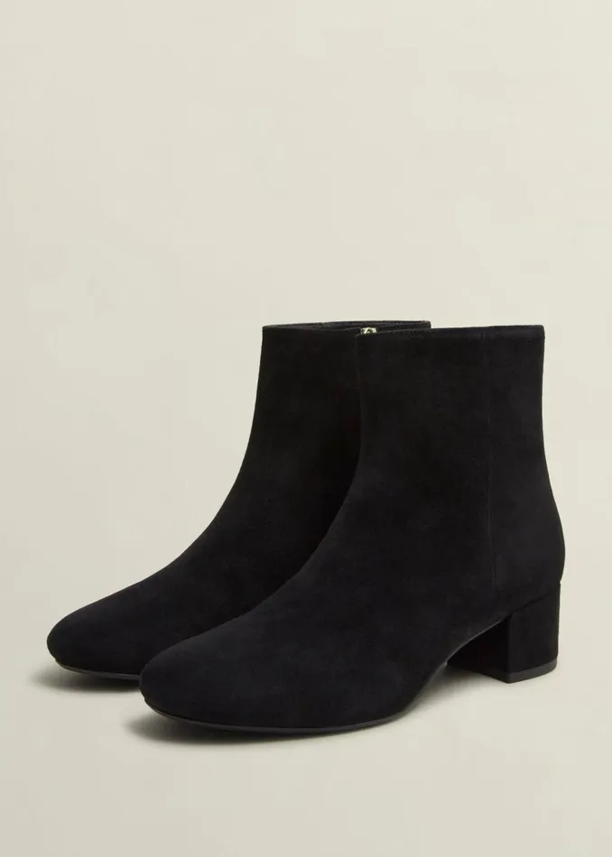 Women Boots Hobbs Evelyn Suede Ankle Boots Black