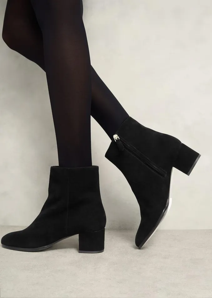 Women Boots Hobbs Evelyn Suede Ankle Boots Black