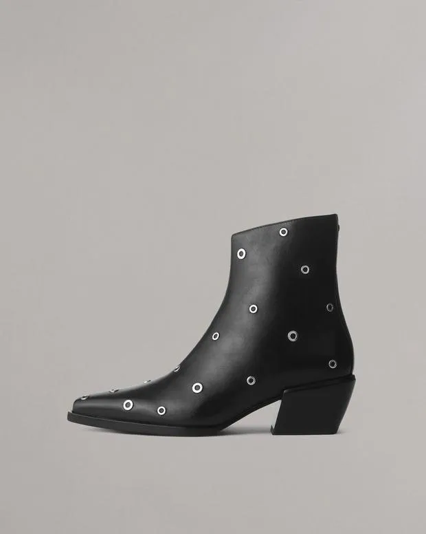 Women Boots Rag and Bone Joni Zip Leather Boot Black