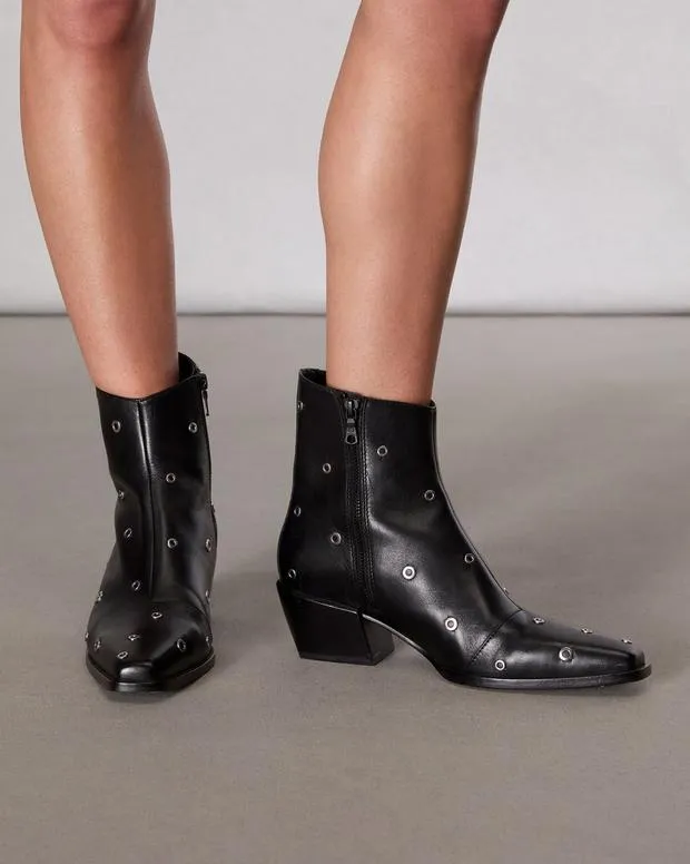 Women Boots Rag and Bone Joni Zip Leather Boot Black