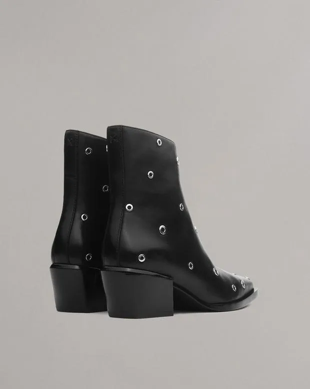 Women Boots Rag and Bone Joni Zip Leather Boot Black