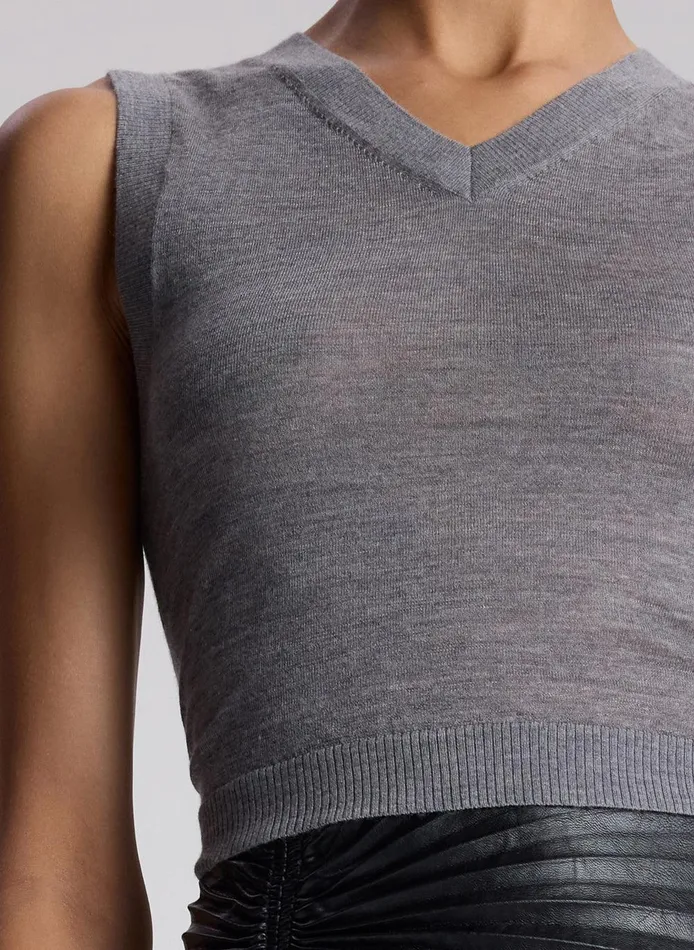 Women Brody Fine Merino Vest Medium Heather Grey ALC Tops