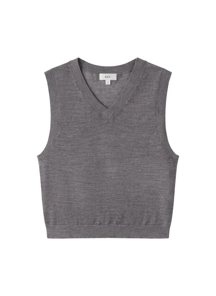 Women Brody Fine Merino Vest Medium Heather Grey ALC Tops