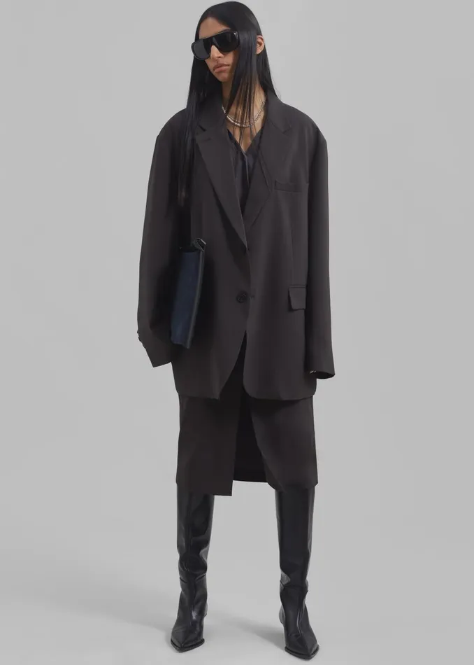 Women Brooklyn Blazer 8211 Charcoal The Frankie Shop Outerwear