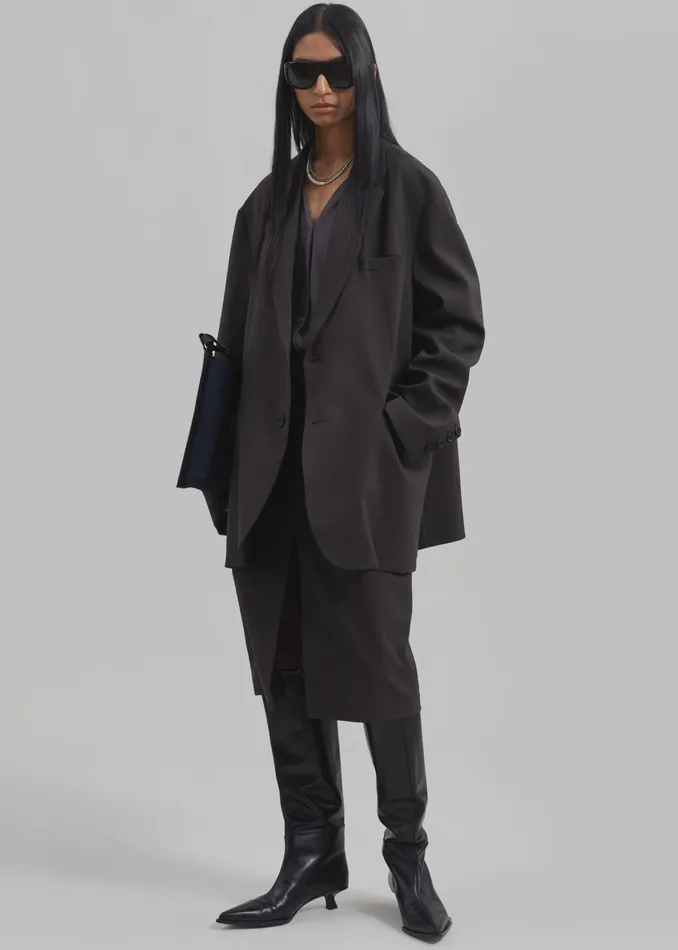 Women Brooklyn Blazer 8211 Charcoal The Frankie Shop Outerwear