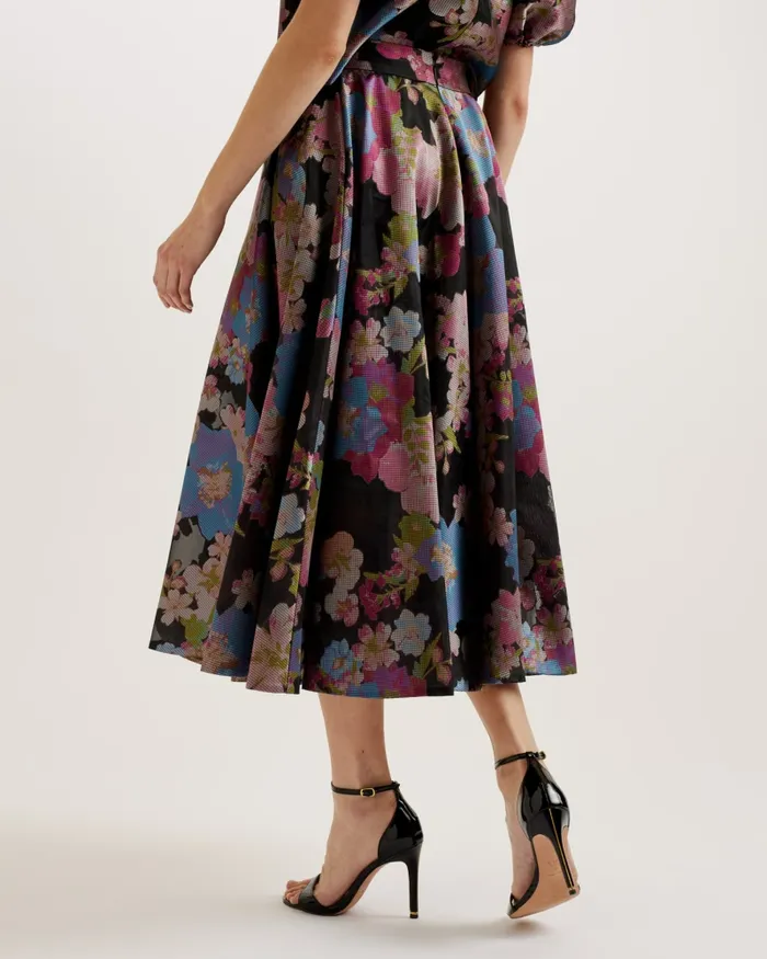 Women BURSA 8211 Jacquard ALine Midi Skirt Black Ted Baker Skirts Women BURSA 8211 Jacquard ALine Midi Skirt Black Ted Baker Skirts