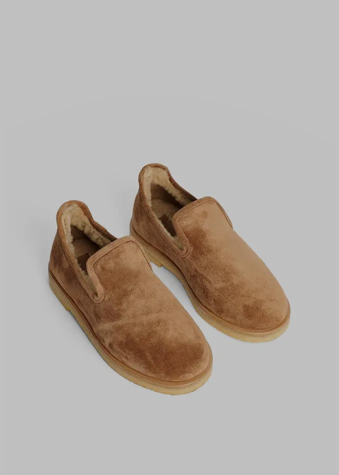 Women By Malene Birger Romine Suede Slippers 8211 Tobacco Brown The Frankie Shop