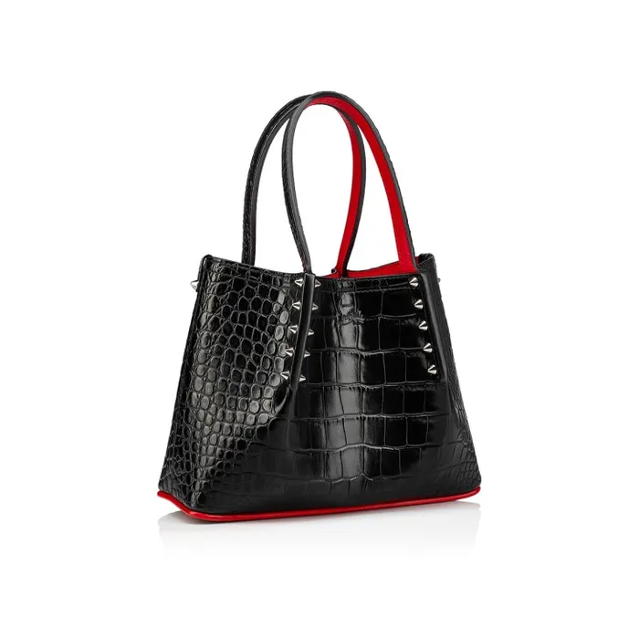 Women Cabarock Mini Tote Bag 8211 Alligator Embossed Calf Leather 8211 Black Christian Louboutin Mini Bags