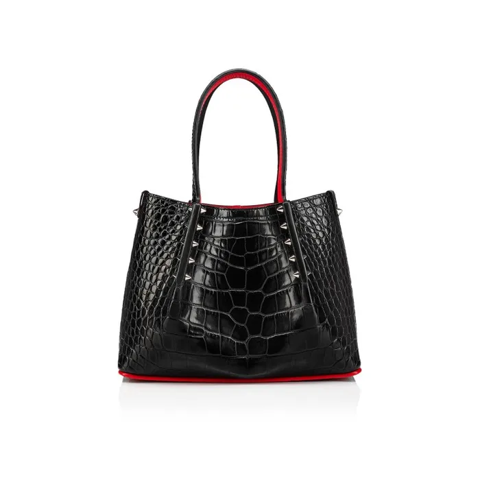 Women Cabarock Mini Tote Bag 8211 Alligator Embossed Calf Leather 8211 Black Christian Louboutin Mini Bags